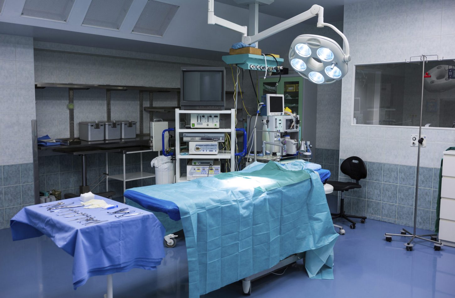 Interior view of operating room in hospital
